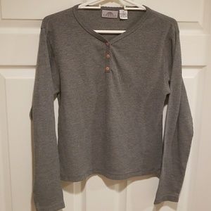 Ribbed button top long sleeve sweater